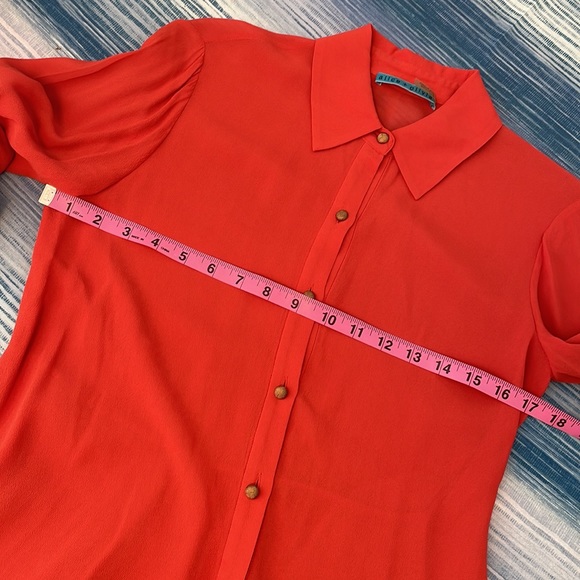 Alice & Olivia burnt orange rayon crepe blouse size XS - Picture 8 of 13